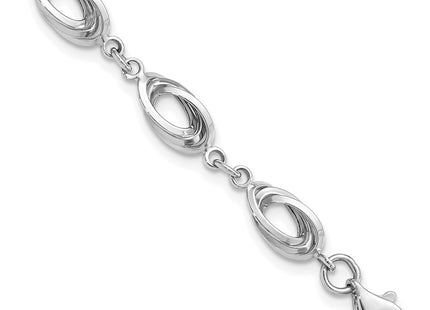 14K white gold oval bracelet
