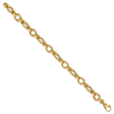 14K Polished Fancy Double Link Bracelet, 7.5 x 7mm