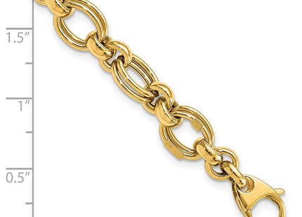 14k Polished Fancy Double Link 7. Bracelet (Style SF2328-7.5)