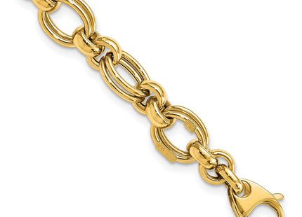 14k Polished Fancy Double Link 7. Bracelet (Style SF2328-7.5)