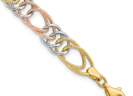14k Tri-Color Bracelets Style SF2349 - Classique Jewelry Inc.