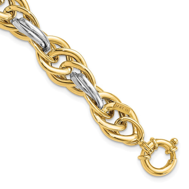 14k Two-tone Bracelets Style SF2351 - Classique Jewelry Inc.