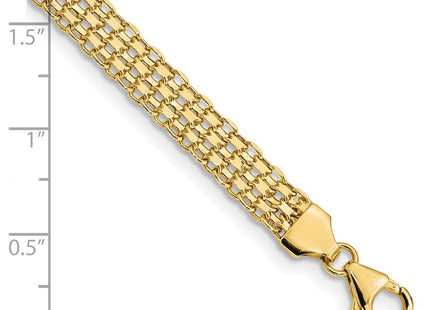 14k Polished Fancy Bismark Link 7. Bracelet (Style SF2410-7.5)