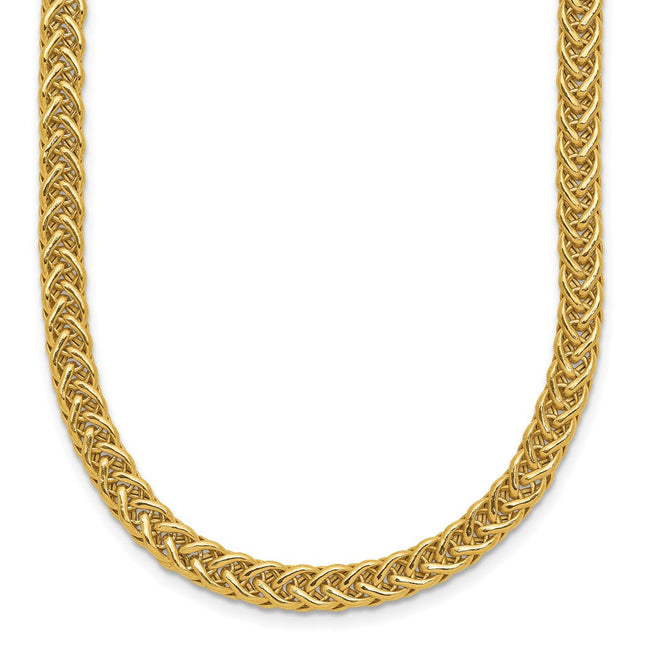 14K Polished Fancy Braided Link, 7.5 x 4.3mm