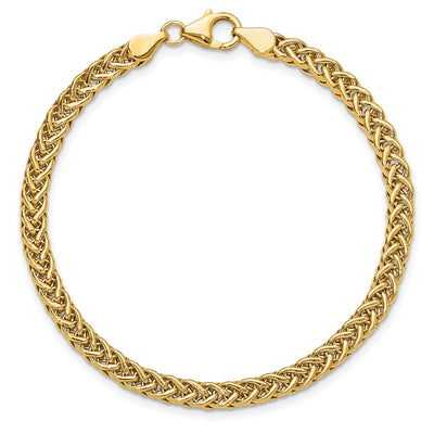 14K Polished Fancy Braided Link, 7.5 x 4.3mm