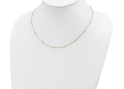 14k Polished Diamond-cut Tiny Puffed Circles 15-Station Bracelet