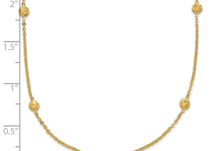 14k Polished Diamond-cut Tiny Puffed Circles 15-Station Bracelet