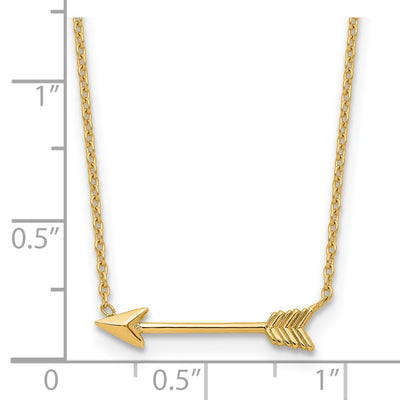 14K Polished Arrow Necklace