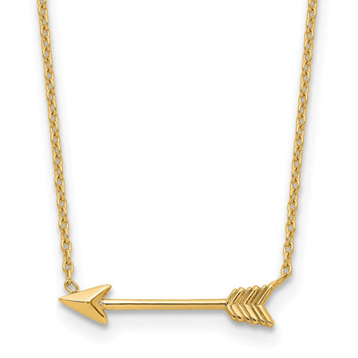 14K Polished Arrow Necklace