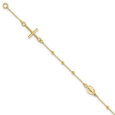 14K gold miraculous medal bracelet