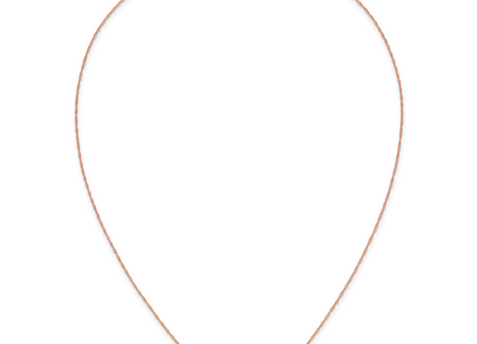14k Rose Gold Polished Twisted Sideways Cross Necklace