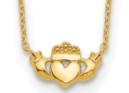 14k Polished Claddagh Necklace (Style SF2532-17)