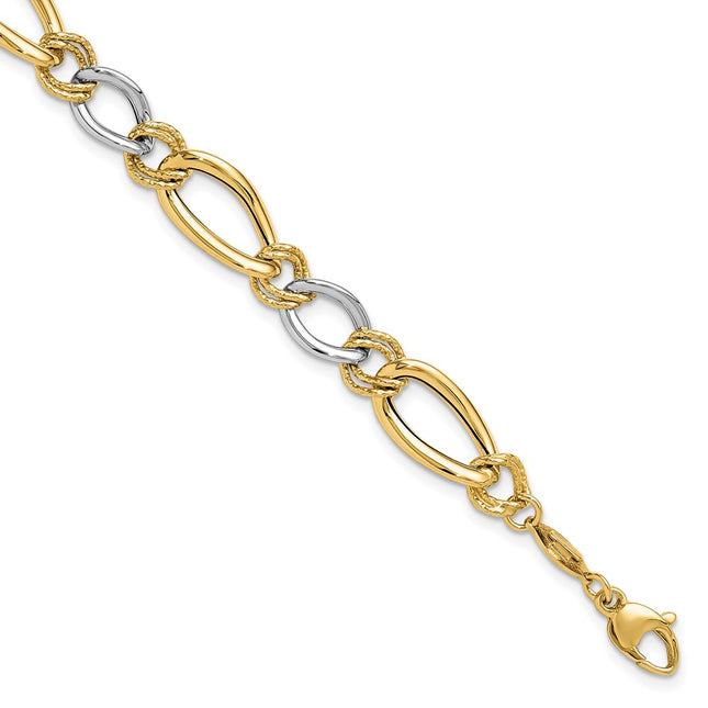 14k Two-tone Bracelets Style SF2563 - Classique Jewelry Inc.