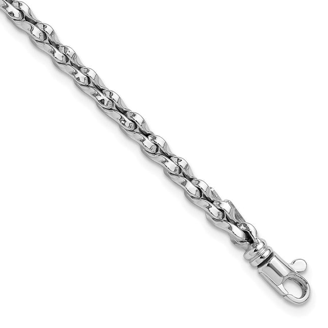14K White Gold Polished Fancy Link 7. Bracelet, 7.5 x 5mm