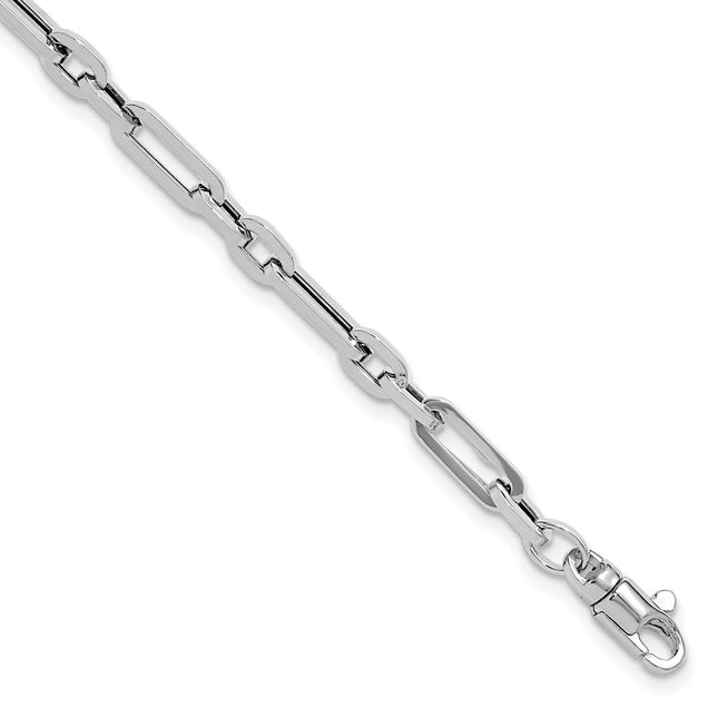14K White Gold Polished Fancy Link 7. Bracelet, 7.5 x 4.1mm