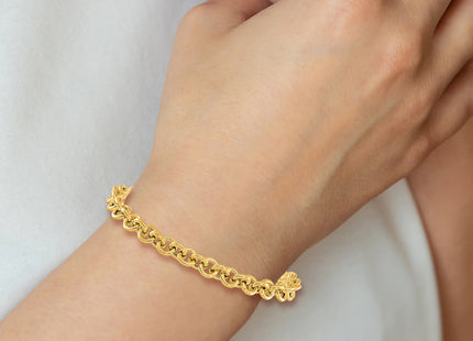14k Polished Fancy Rolo Link 7. Bracelet, 7.75 x 6.7mm