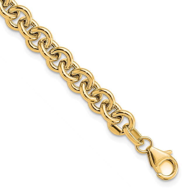 14k Polished Fancy Rolo Link 7. Bracelet, 7.75 x 6.7mm