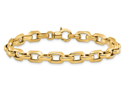 14K Polished Fancy Cable Link 7. Bracelet (Style SF2602-7.5)