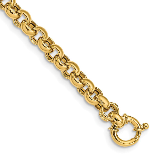 14k Polished Fancy Rolo Link 7. Bracelet, 7.5 x 7.6mm