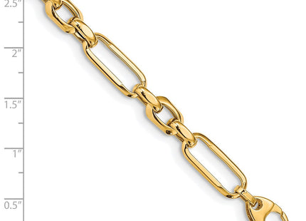 14k Polished Fancy Figaro Link 7. Bracelet (Style SF2614-7.5)