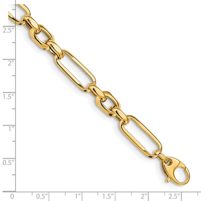 14K Polished Fancy Figaro Link Bracelet, 7.5 x 7.82mm