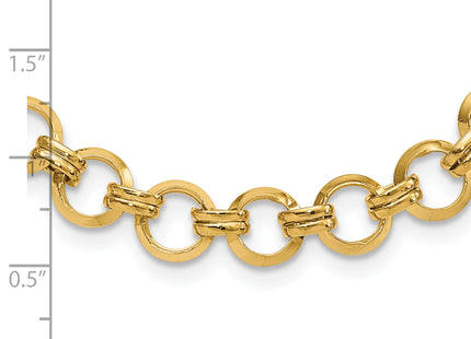 14k Polished Fancy Circle Link 7. Bracelet, 18 x 9.46mm