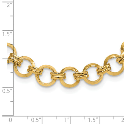 14K Polished Fancy Circle Link Necklace, 18 x 9.46mm