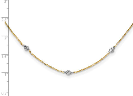 14k Yellow & Rhodium Chain Necklaces Style SF2629 - Classique Jewelry Inc.