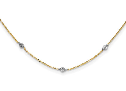 14k Yellow & Rhodium Chain Necklaces Style SF2629 - Classique Jewelry Inc.