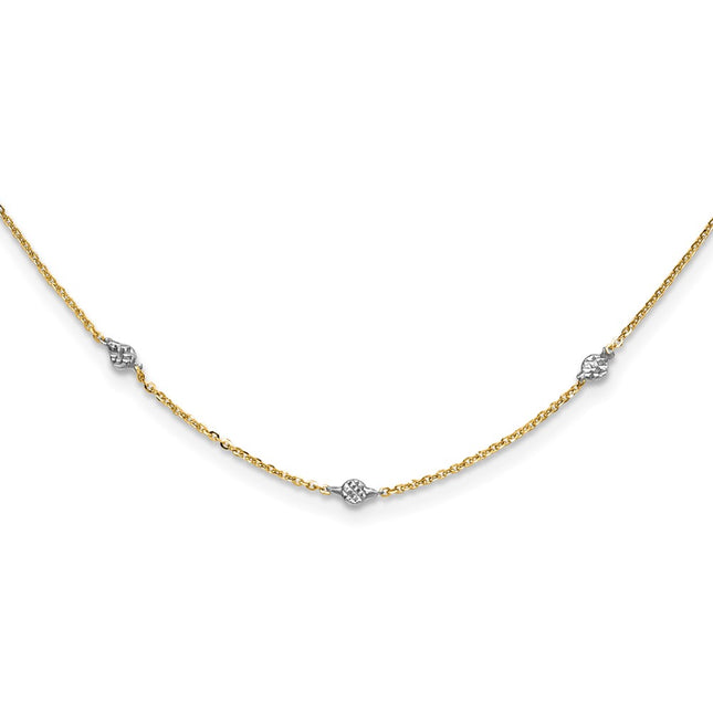 14k Yellow & Rhodium Chain Necklaces Style SF2629 - Classique Jewelry Inc.