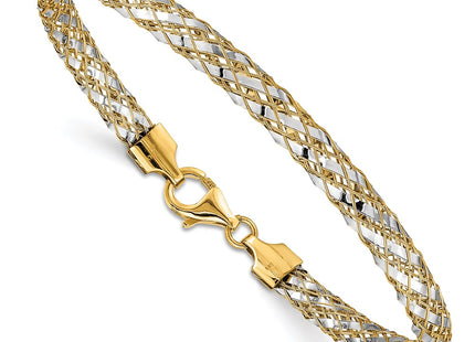 14k Yellow & Rhodium Bracelets Style SF2685 - Classique Jewelry Inc.