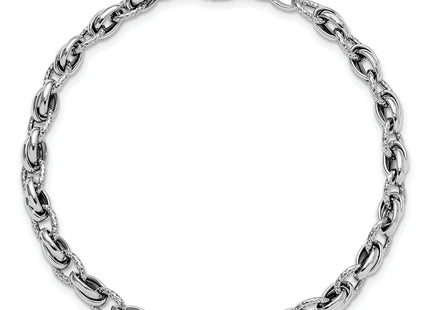 14K White Gold Polished Fancy Link 7. Bracelet, 7.5 x 6mm