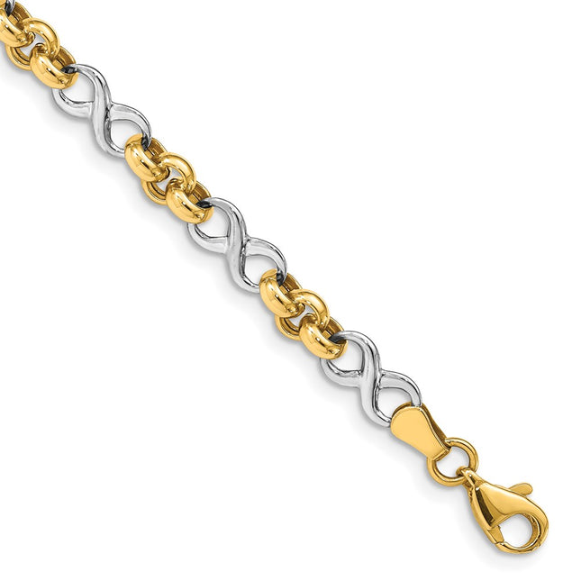14k Two-tone Bracelets Style SF2712 - Classique Jewelry Inc.