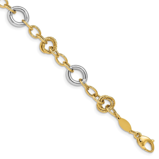 14k Two-tone Bracelets Style SF2718 - Classique Jewelry Inc.
