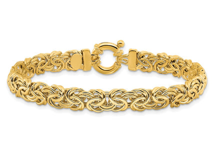14K gold byzantine link bracelet, another view