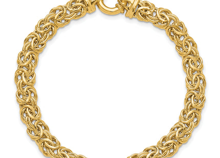 14k Fancy Flat Byzantine 7. Bracelet, 7.5 x 7mm