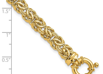 14K gold byzantine link bracelet, further view