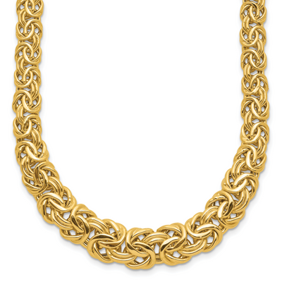 14K Fancy Flat Byzantine, 17.5 x 12mm