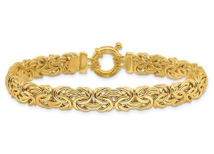 14K gold byzantine link bracelet, another view