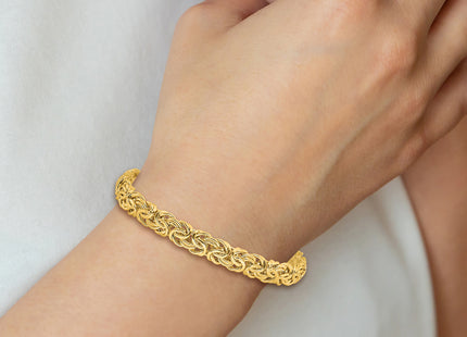14k Fancy Flat Byzantine, 7.5 x 8mm