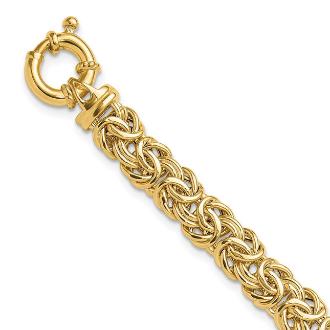 14k Fancy Flat Byzantine, 7.5 x 8mm