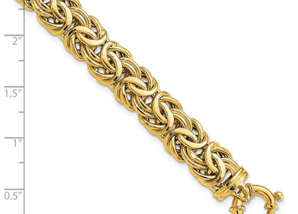 14k Fancy Flat Byzantine 7. Bracelet (Style SF2734-7.5)