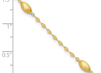 14k Diamond-cut Chain with Satin Oval Beads