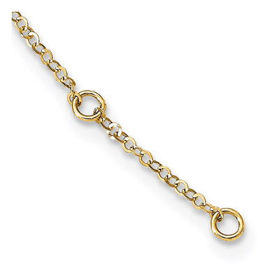14K Two-Tone Polished Puffed and Flat Stars Necklace Plus Extender