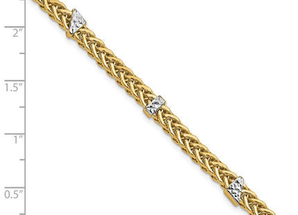 14k Yellow & Rhodium Bracelets Style SF2818 - Classique Jewelry Inc.