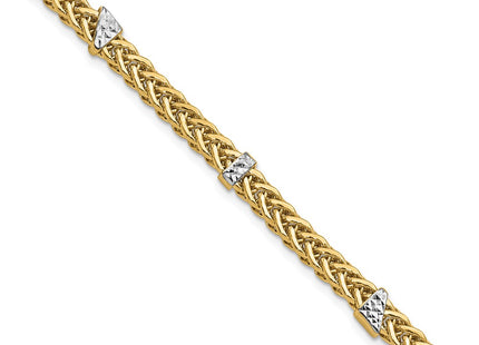 14k Yellow & Rhodium Bracelets Style SF2818 - Classique Jewelry Inc.