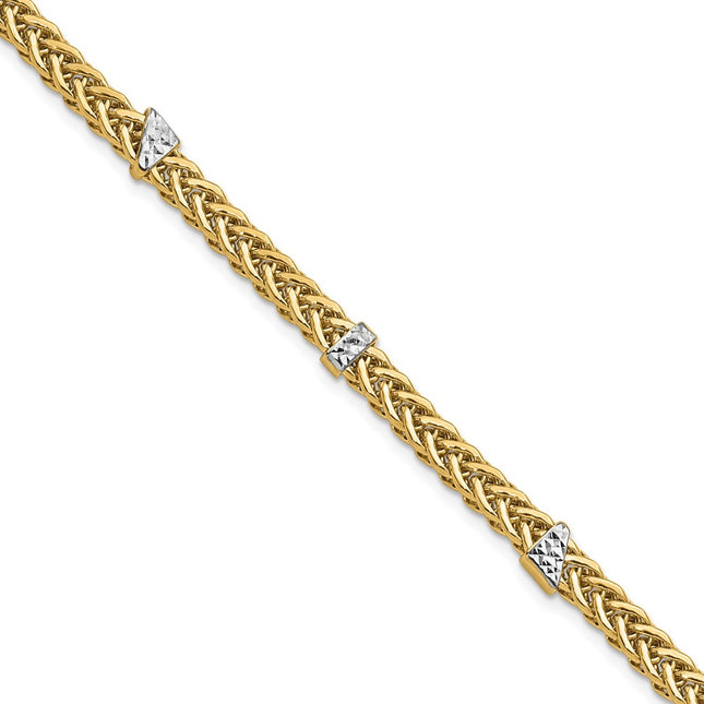 14k Yellow & Rhodium Bracelets Style SF2818 - Classique Jewelry Inc.
