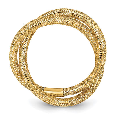 14K Twisted Woven Mesh Stretch Ring