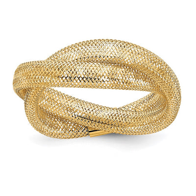 14K Twisted Woven Mesh Stretch Ring