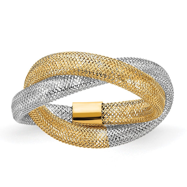 14k Yellow & Rhodium Rings Style SF2822 - Classique Jewelry Inc.